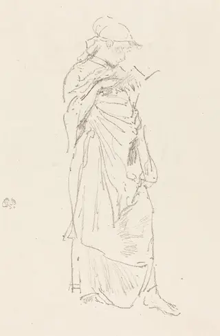 The Novel: Girl Reading, by James McNeill Whistler, ink, 1889