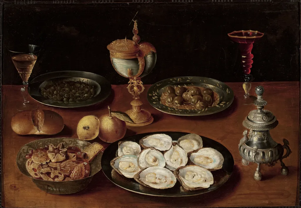 Tableware, by Osias Beert, oil, 1611