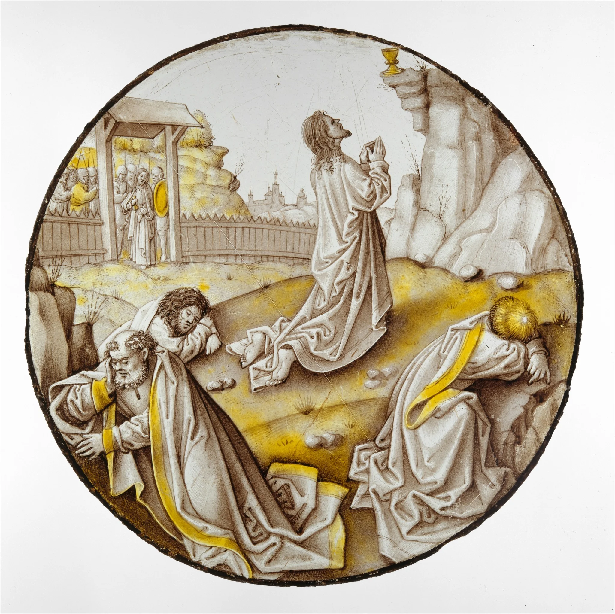 Roundel with Agony in the Garden, detail