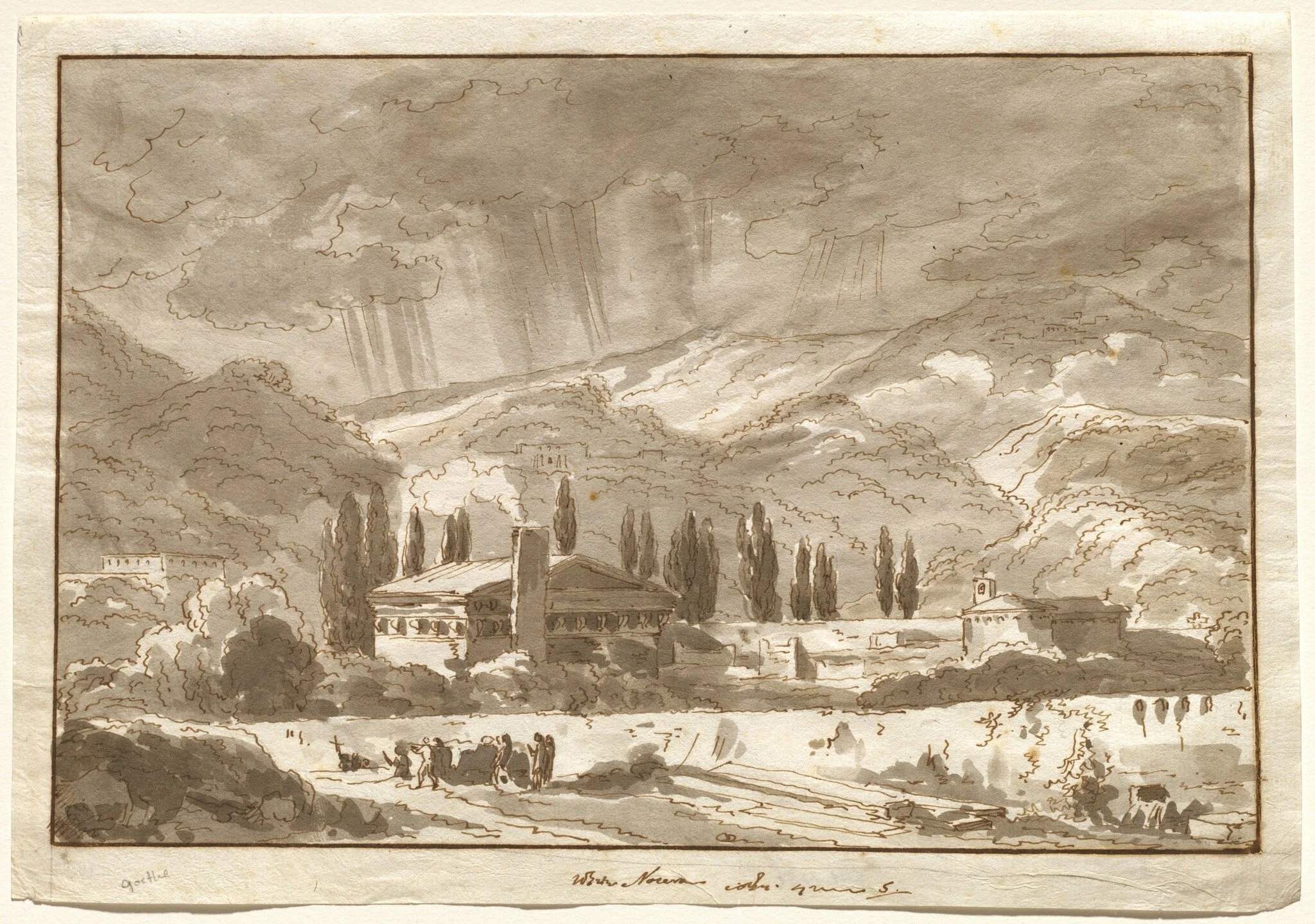 A Storm over the Mountains near Nocera, detail