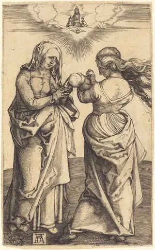 The Virgin and Child with Saint Anne, by Albrecht Dürer, ink, 1500