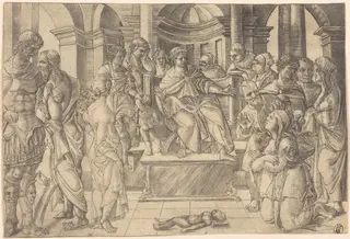 The Judgment of Solomon, by Jean Duvet, ink, 1516