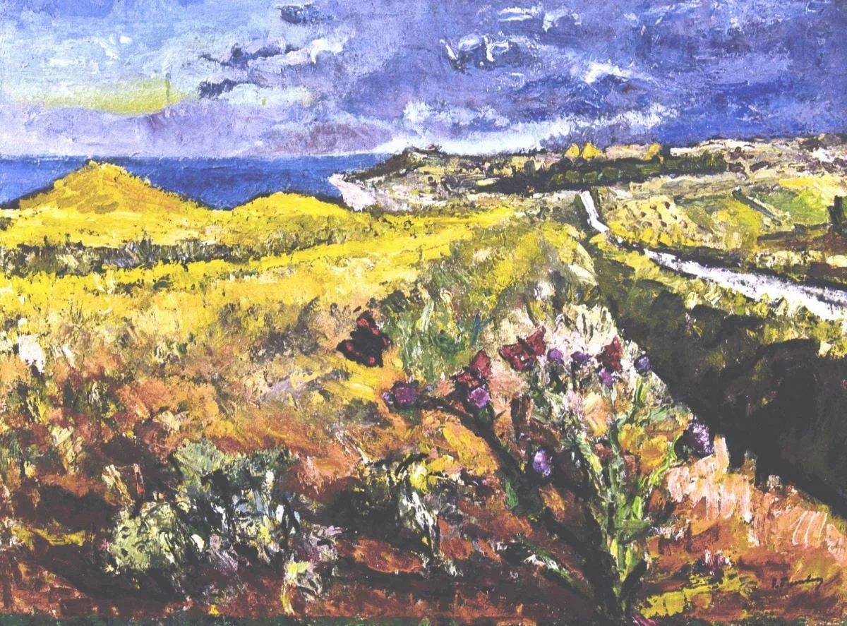 Peisaj marin cu fluturi, detail