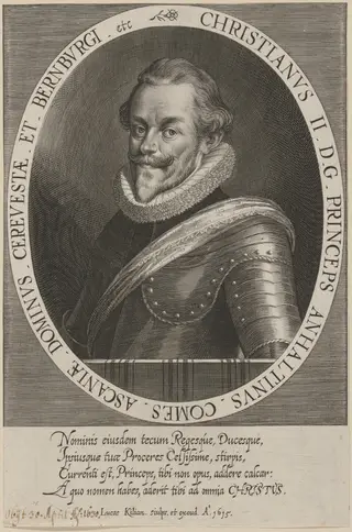 Christian II, by Lucas Kilian, ink, 1615