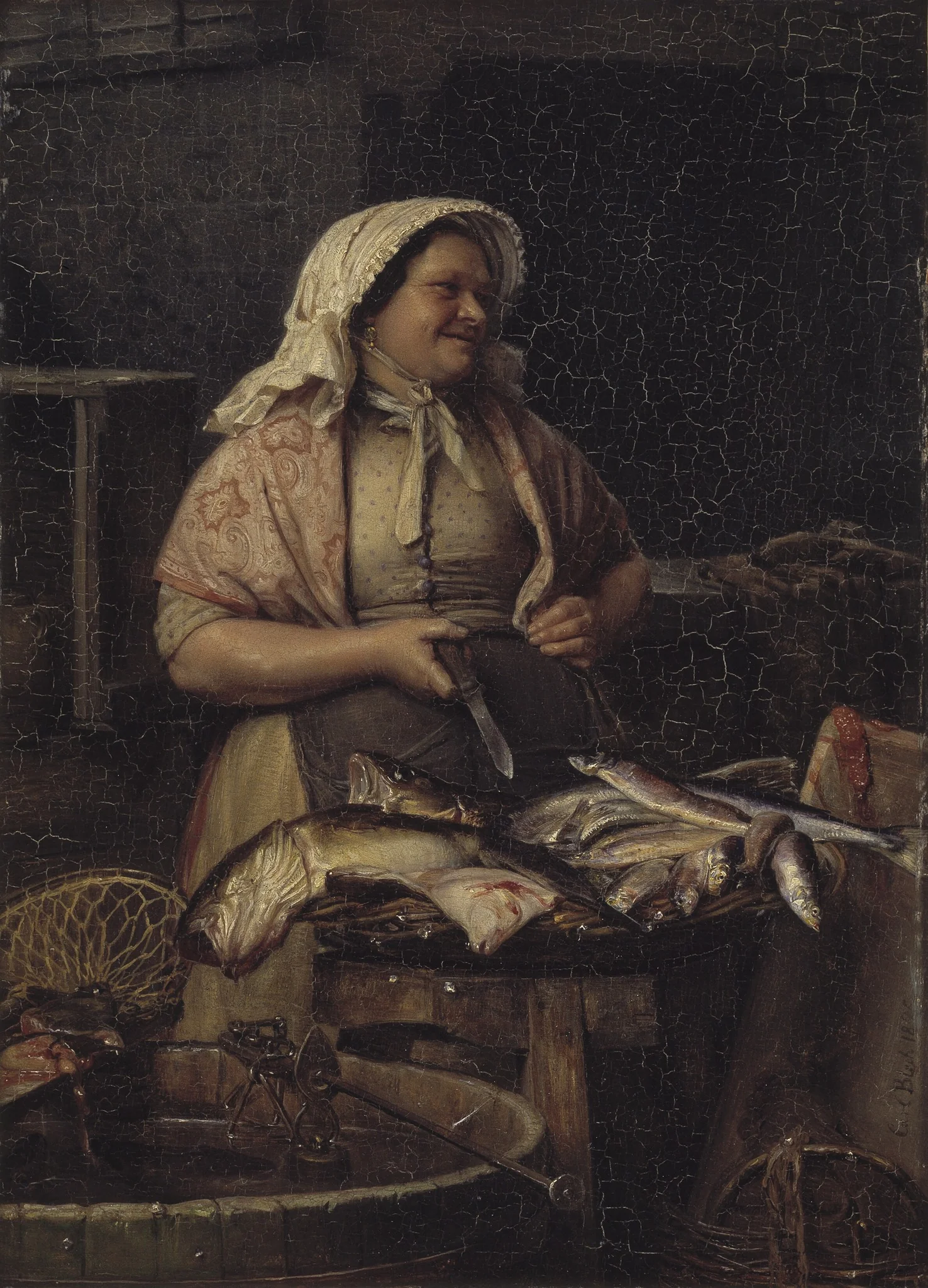 A Fishwife, detail
