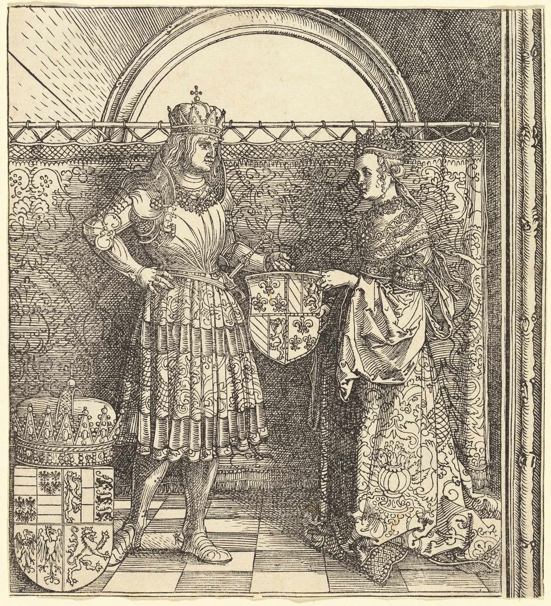 The Betrothal of Maximilian with Mary of Burgundy, detail