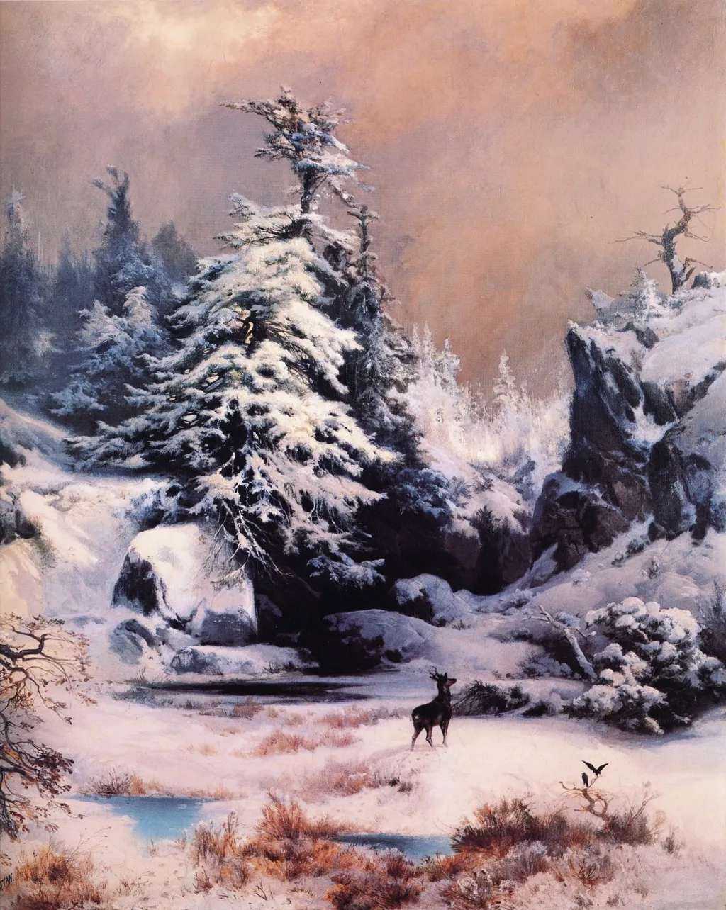 Winter in the Rockies, by Thomas Moran, oil, 1867