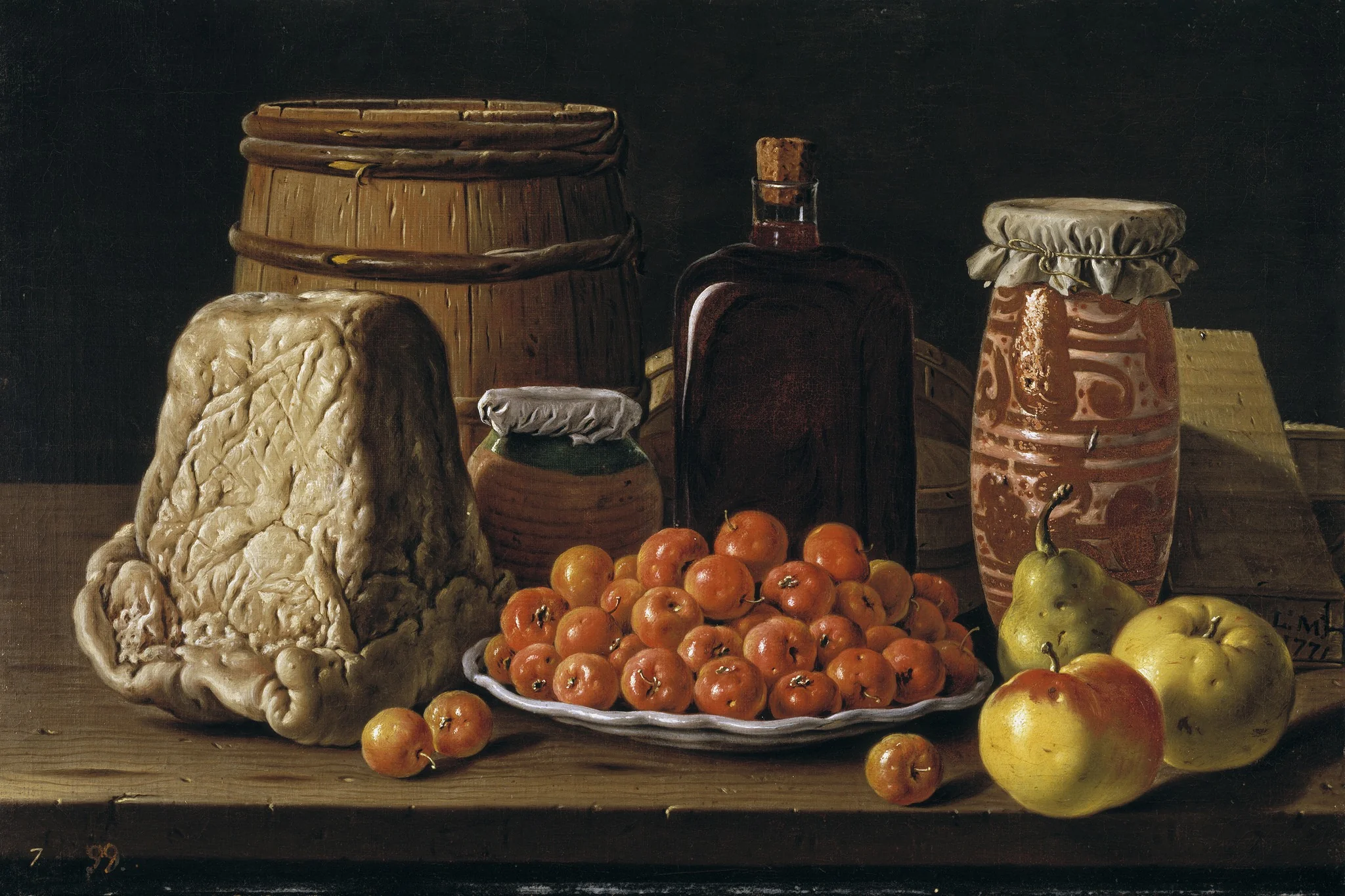 Still Life with Fruit and Cheese, detail