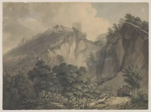 Study of Butterbur (Petasites vulgaris, Desf.) the largest leaf of any English plant, by Thomas Hearne, watercolor, 1850