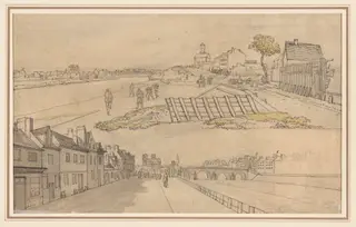 Two Views of Paris (verso), by Georges Michel, 1803