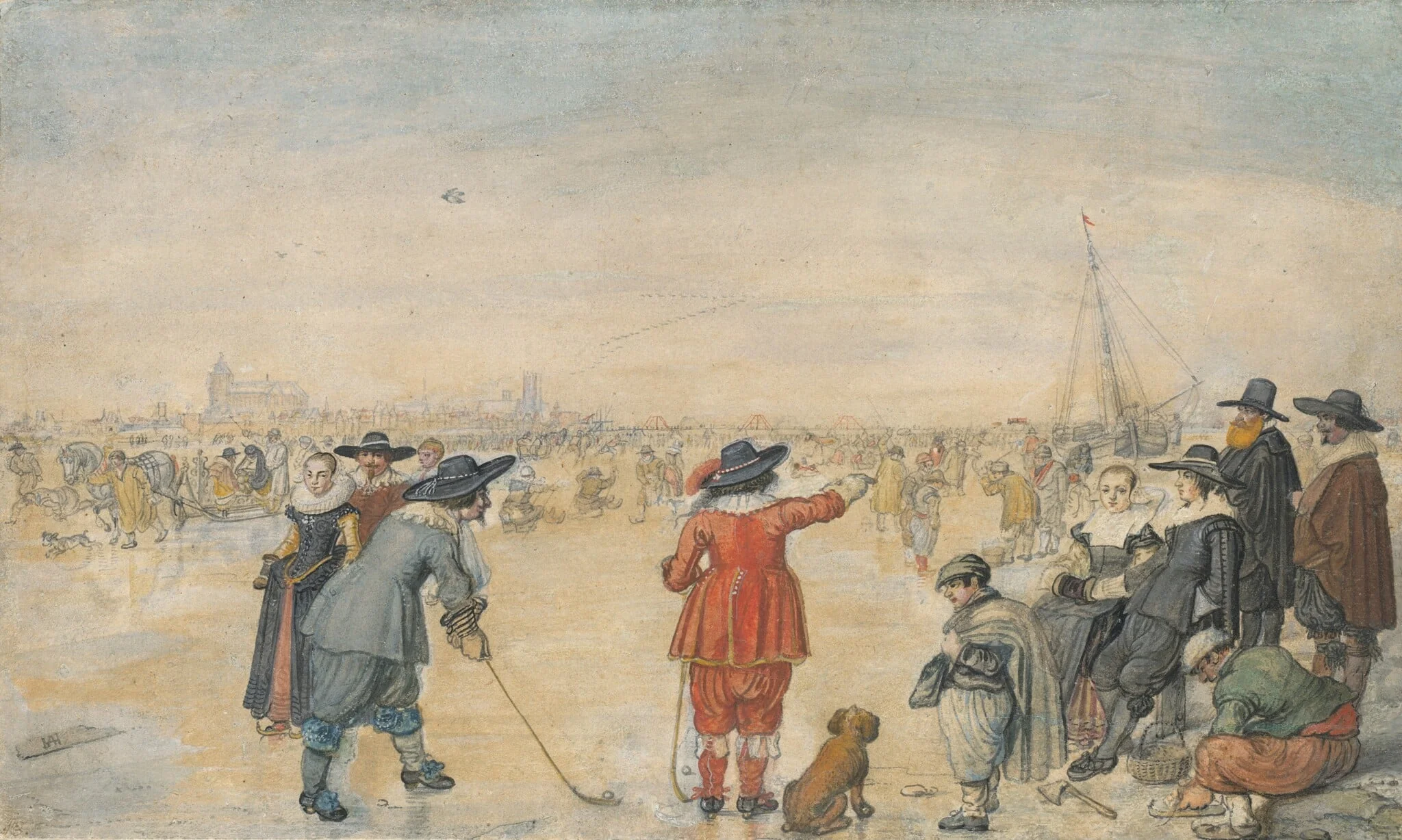 Winter Games on the Frozen River Ijssel, detail