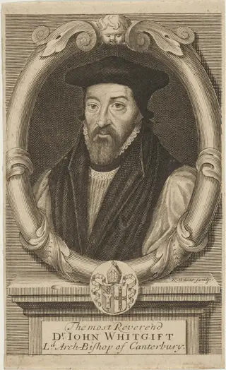 John Whitgift, D.D., Archbishop of Canterbury, by Robert White, ink, 1699