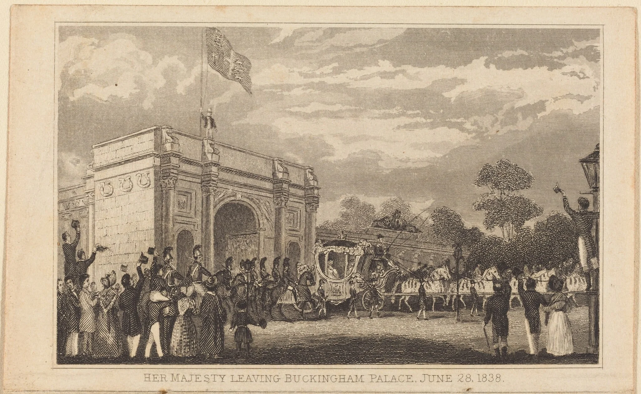 Her Majesty Leaving Buckingham Palace, June 28, 1838 [left half], detail