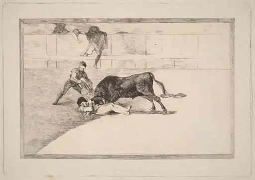La desgraciada muerte de Pepe Illo en la plaza de Madrid (The Unlucky Death of Pepe Illo in the Ring at Madrid), by Francisco Goya, ink, 1816