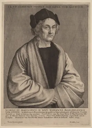 Albrecht Durer's Father, by Wenceslaus Hollar, ink, 1644
