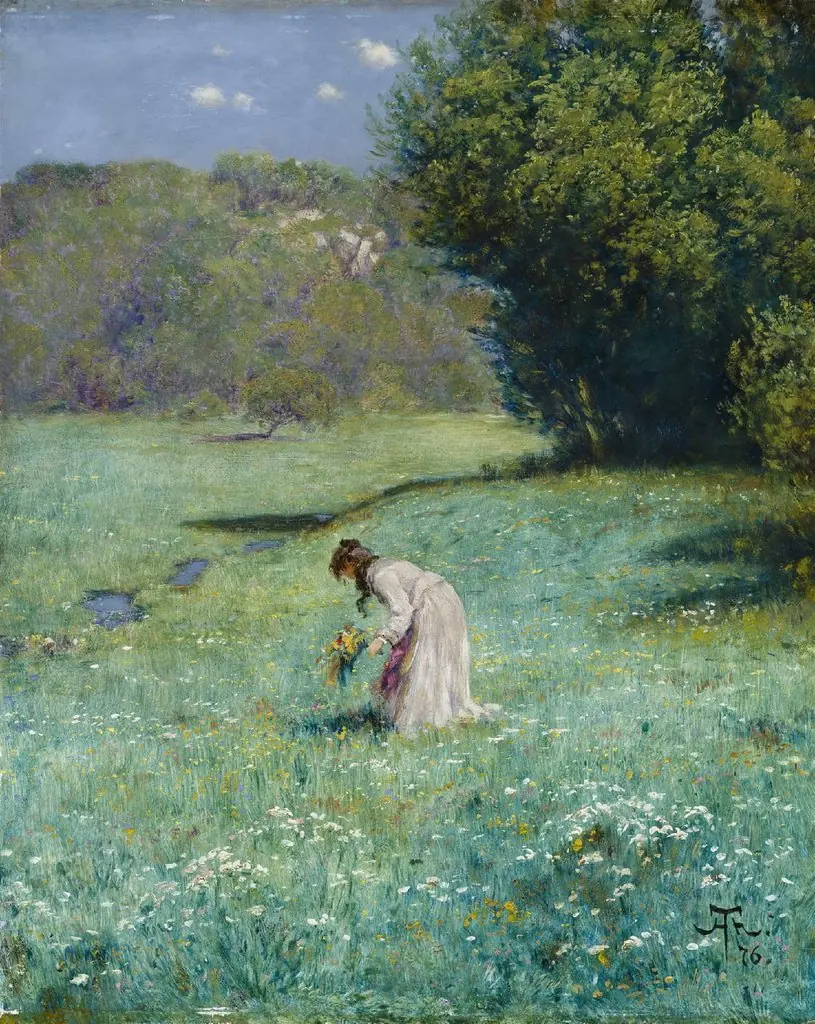 Forest meadow, by Hans Thoma, oil, 1888