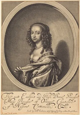 Mary, Princess of Orange, by William Faithorne, ink, 1654