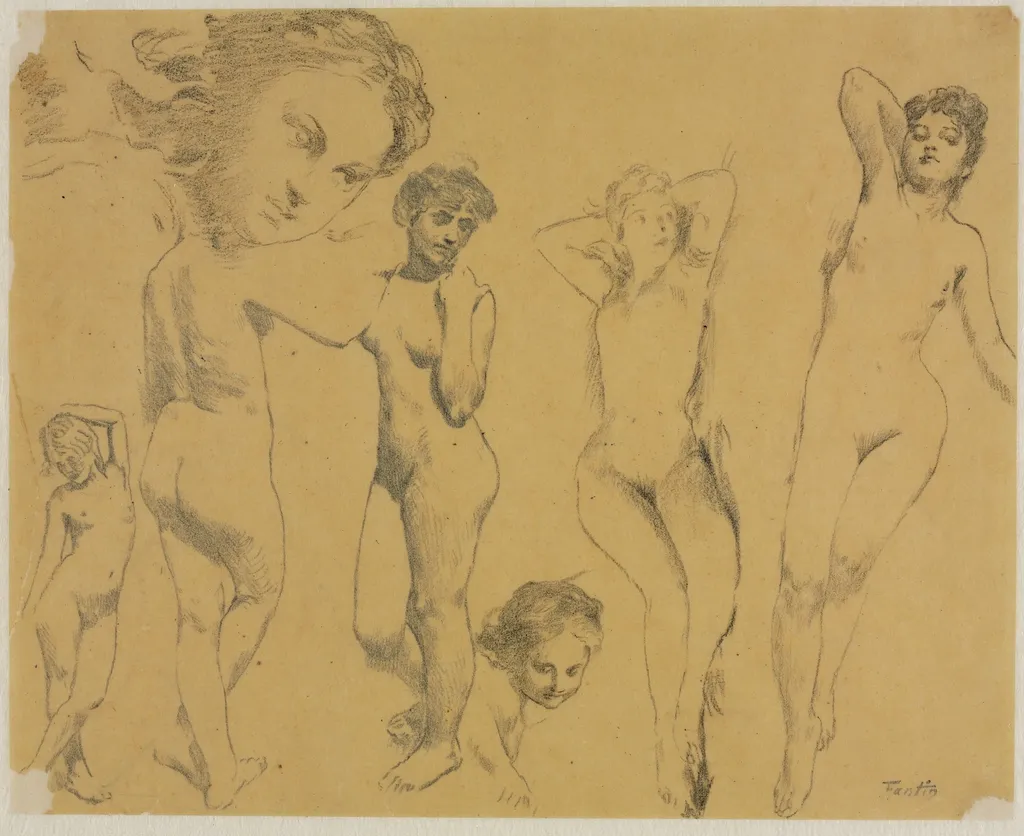 Studies of Female Nudes, by Henri Fantin-Latour, 1895