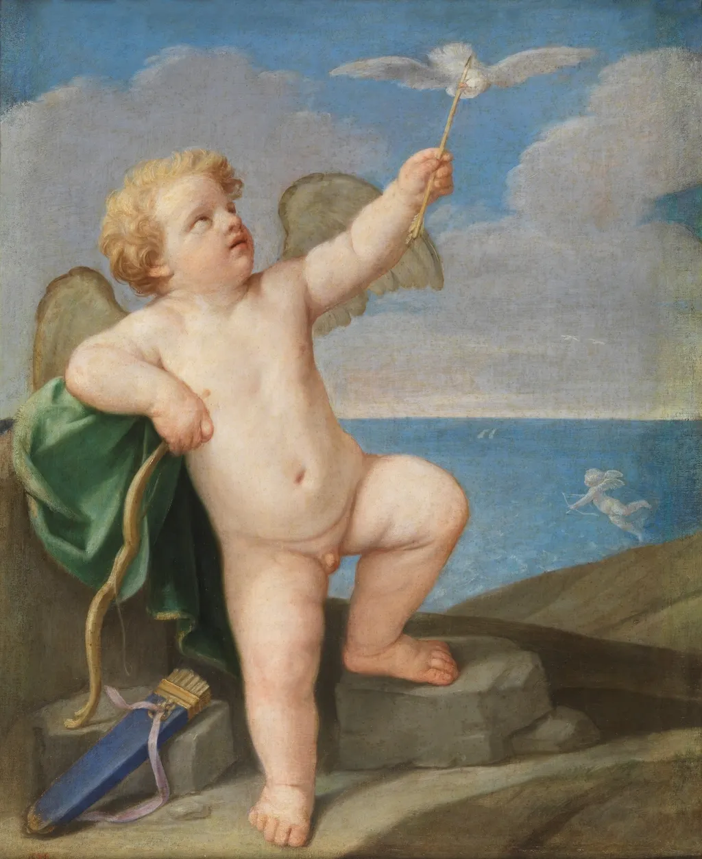 Cupid, by Guido Reni, oil, 1637