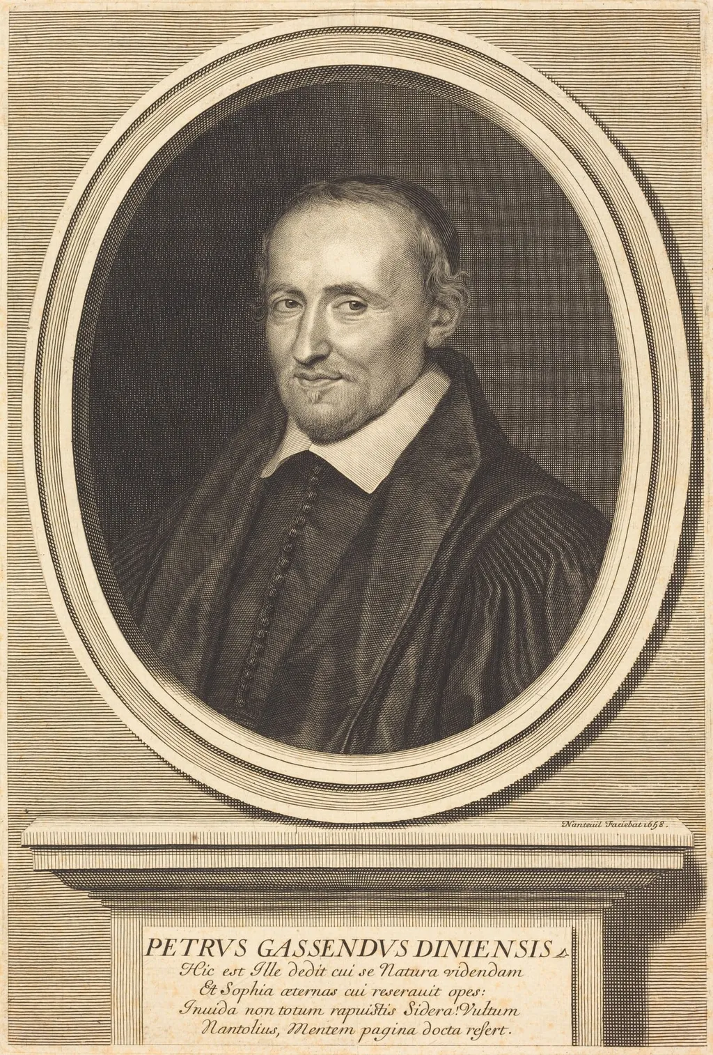 Pierre Gassendi, by Robert Nanteuil, ink, 1658