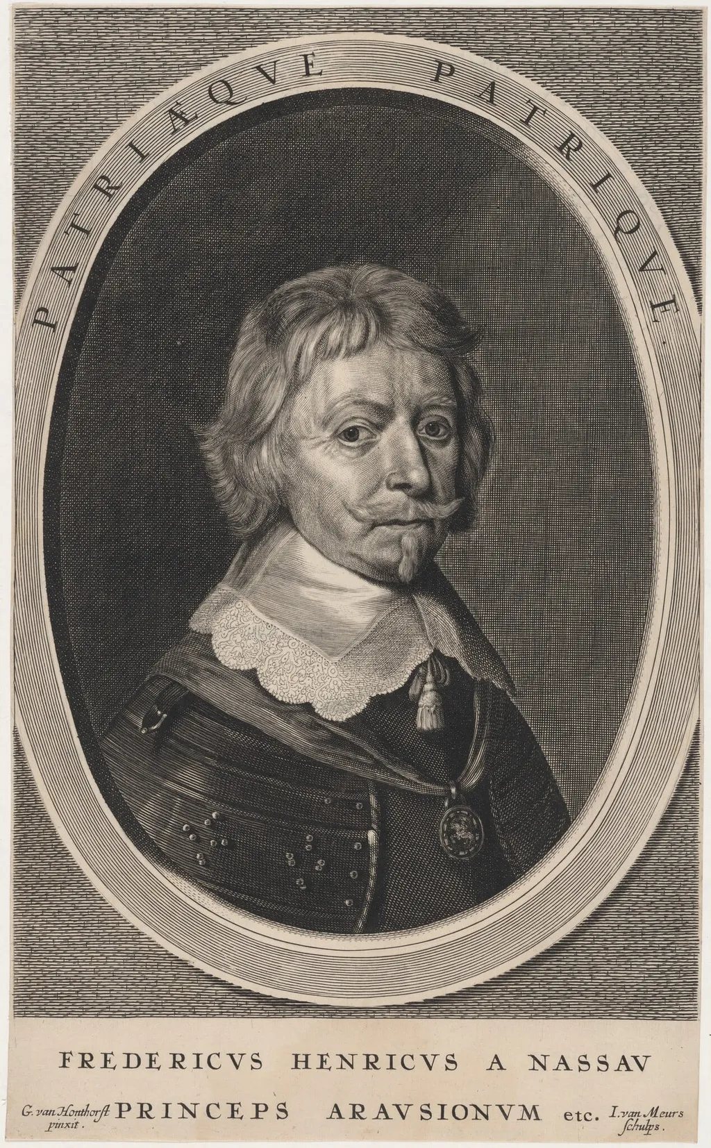 Frederick Henry of Nassau, by Jacob van Meurs, ink, 1650