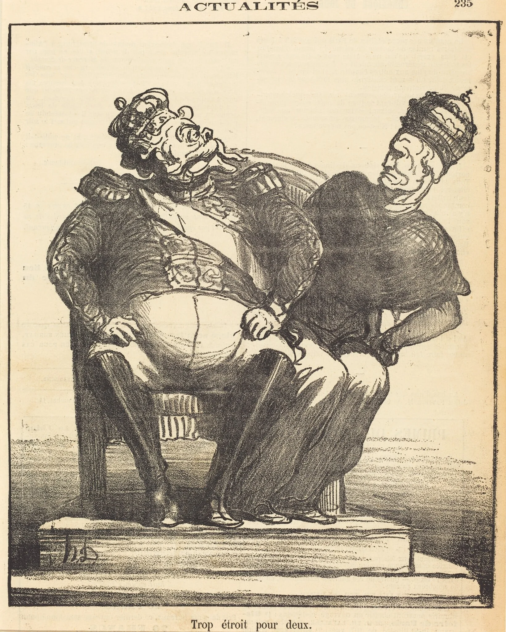 Trop étroit pour deux, detail