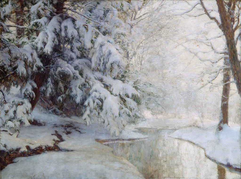 Silent Dawn, by Walter Launt Palmer, oil, 1919