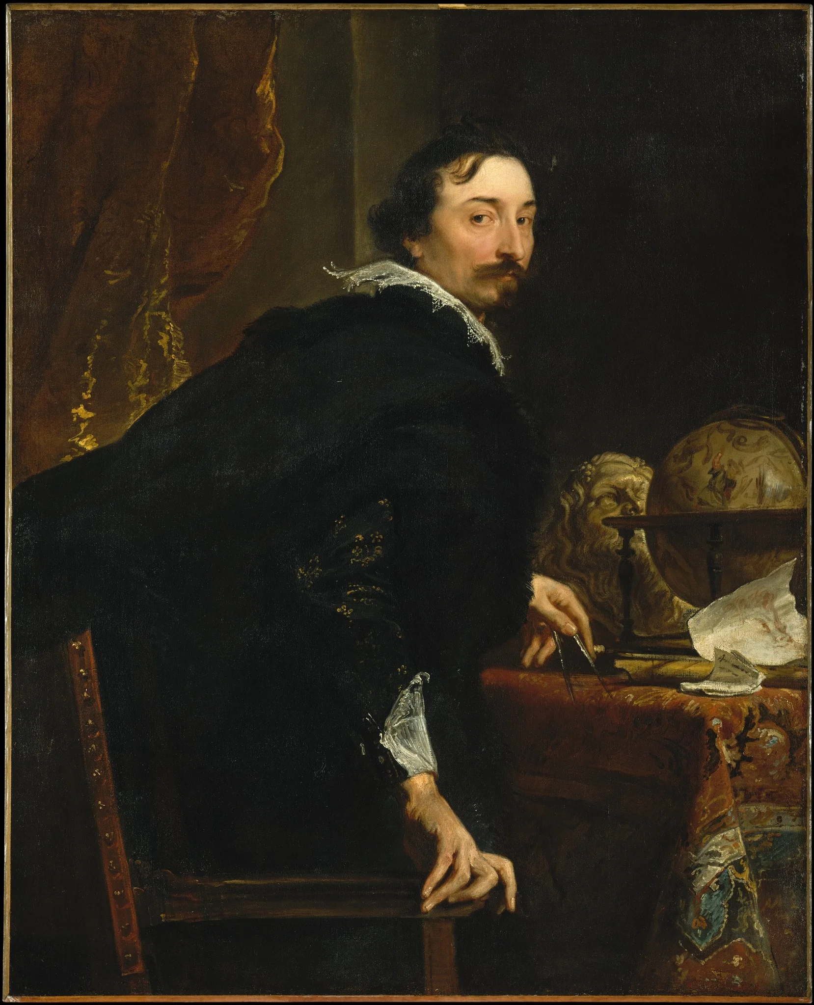 Portrait of Lucas van Uffel (died 1637), detail