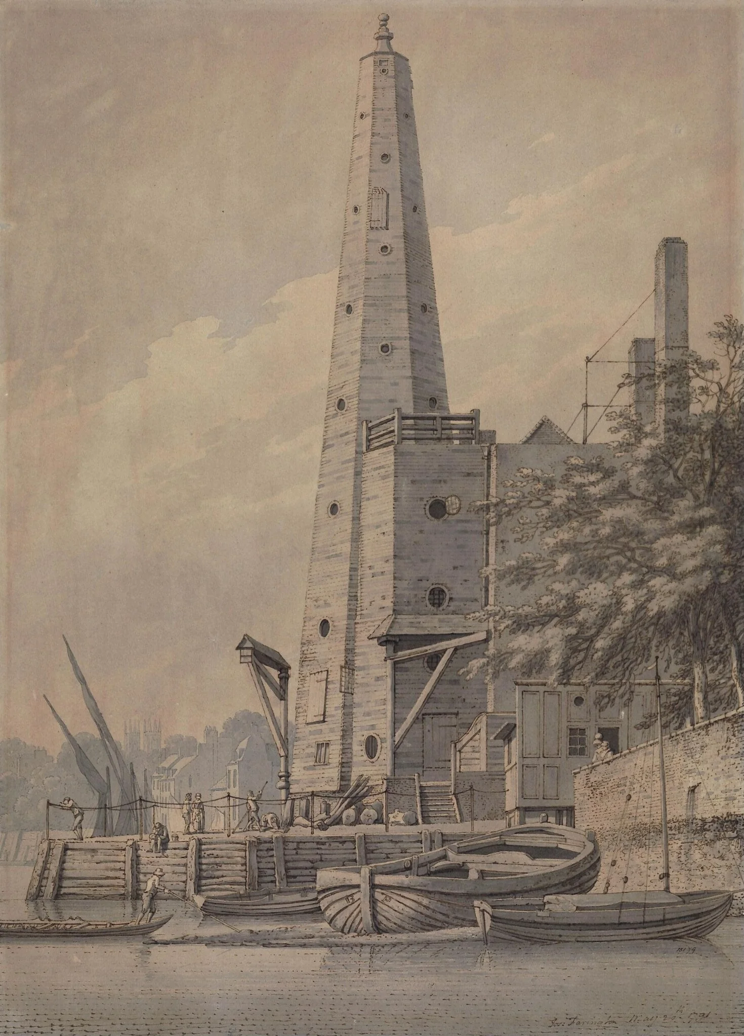 Old water tower at York Buildings, Whitehall, detail