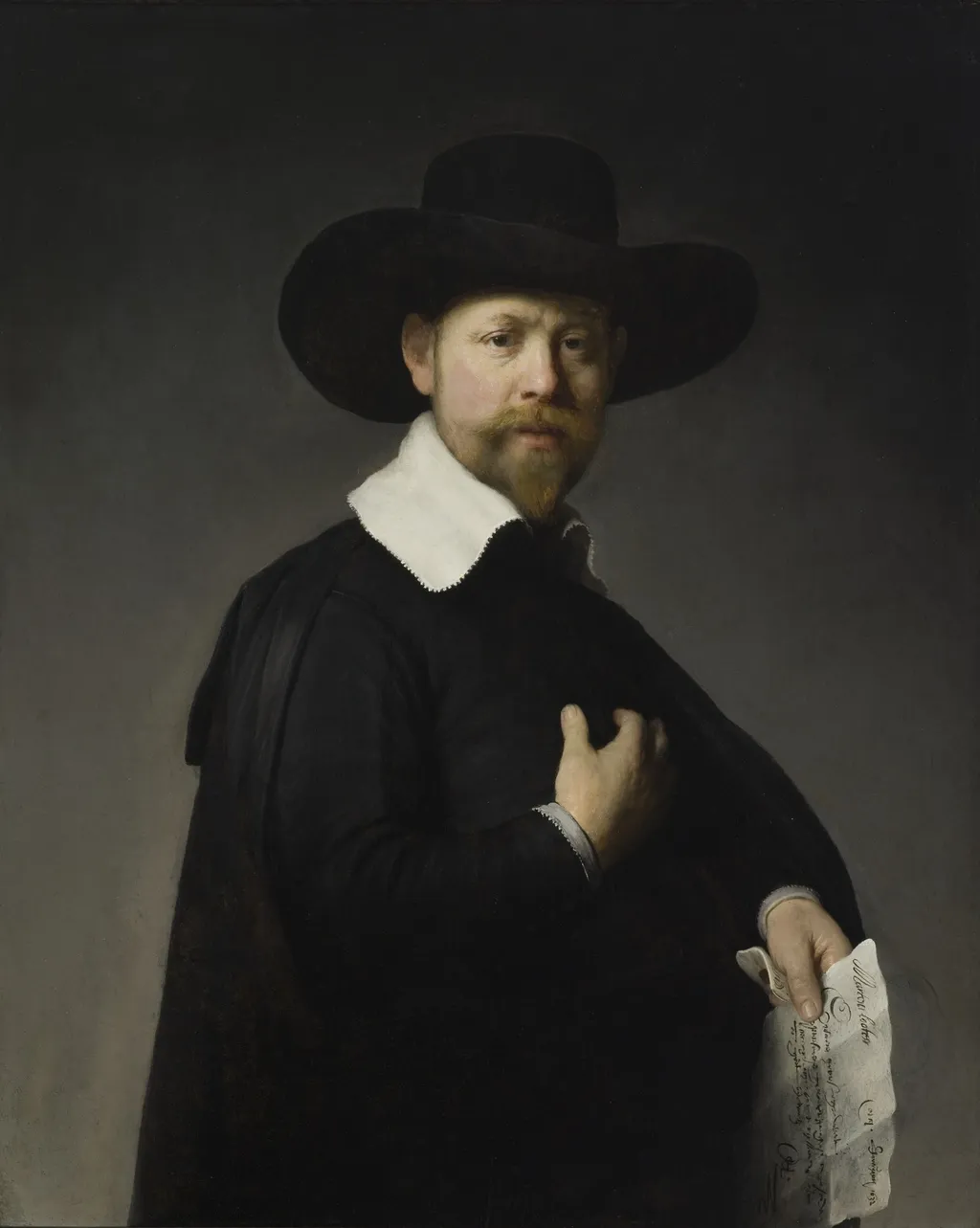 Portrait of Marten Looten, by Rembrandt, oil, 1632