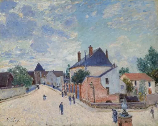 Street in Moret, by Alfred Sisley, oil, 1890