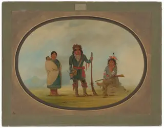 Three Micmac Indians, by George Catlin, oil, 1865