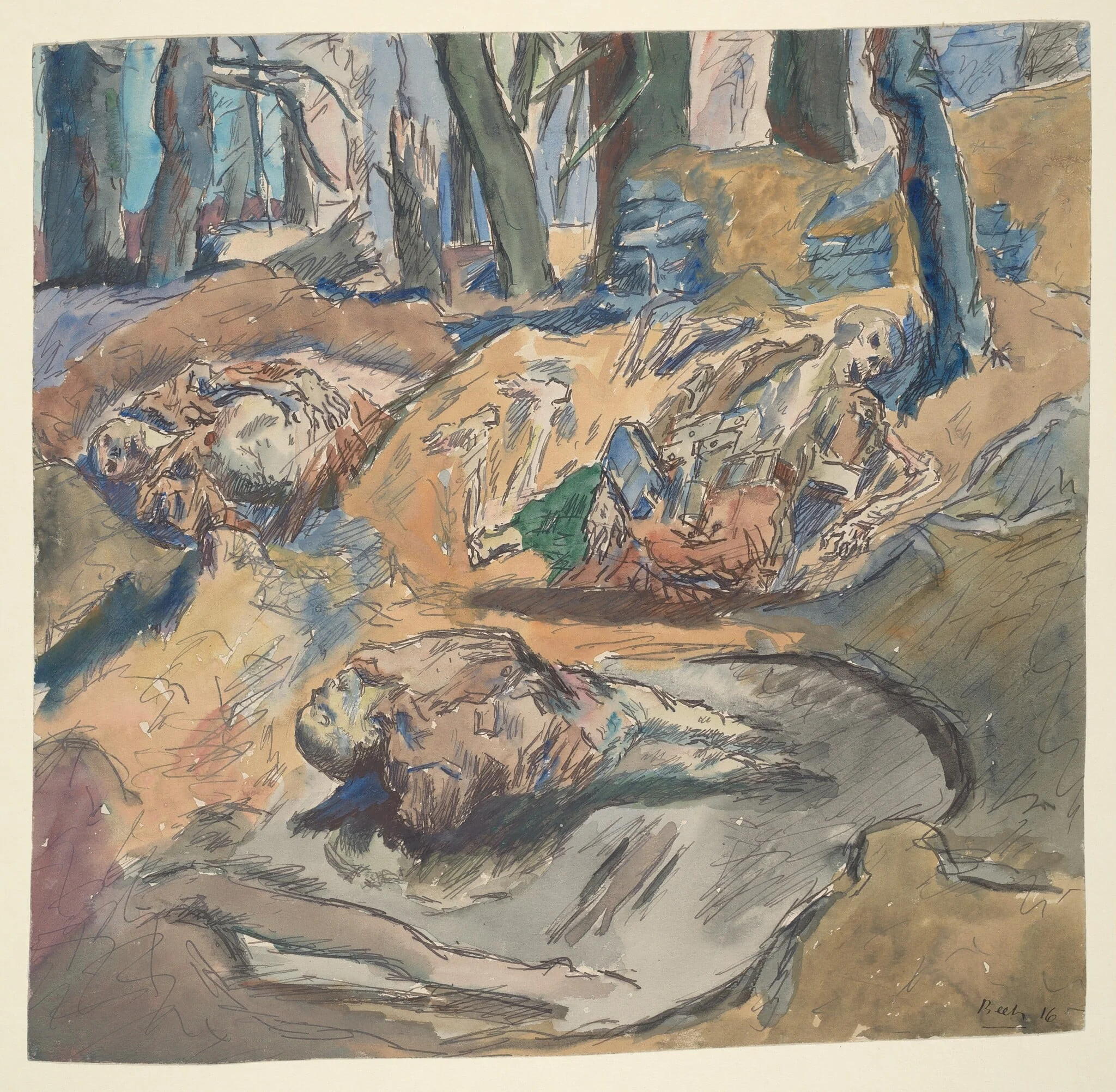 Dead Scottish Soldiers on the Battlefield near Ypres, detail