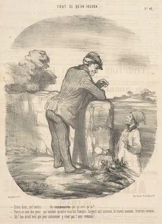 Dites donc, not'maire ... des communistes qué qu'c'est ça?, by Honoré Daumier, ink, 1848