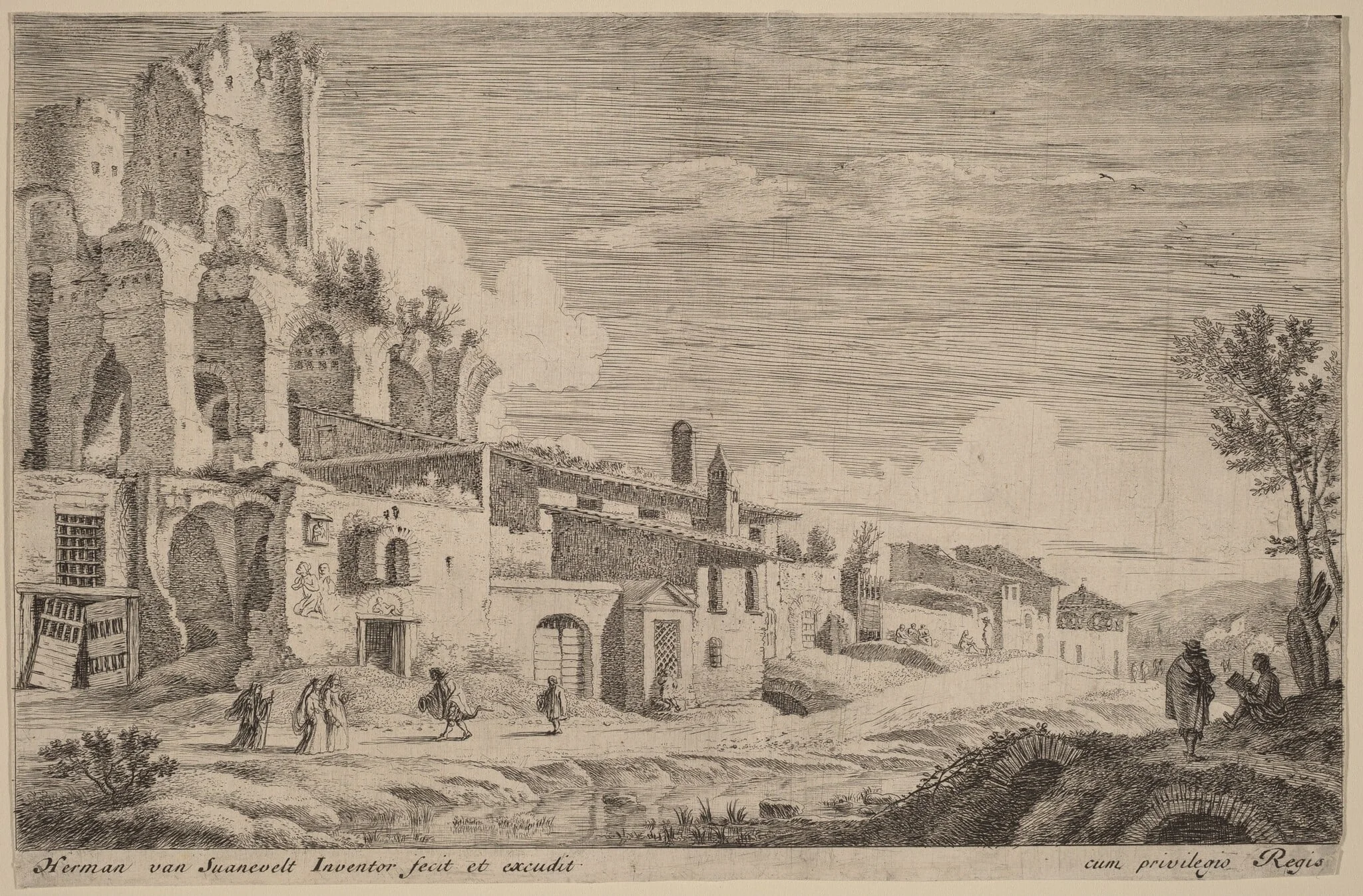 Landscape with an Artist Sketching, detail