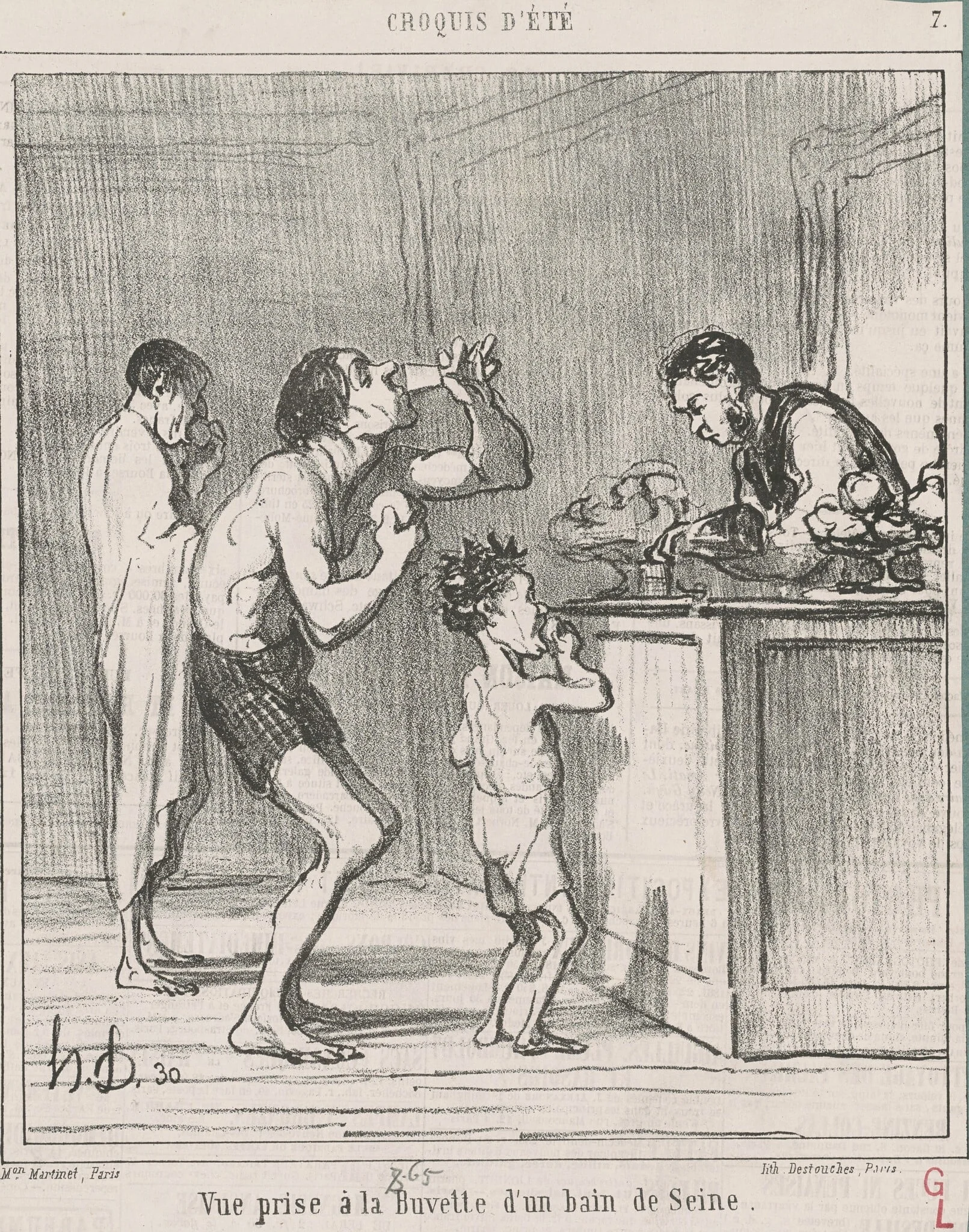 Vue prise a la buvette d'un bain, detail