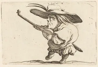 The Lute Player, by Jacques Callot, ink, 1622