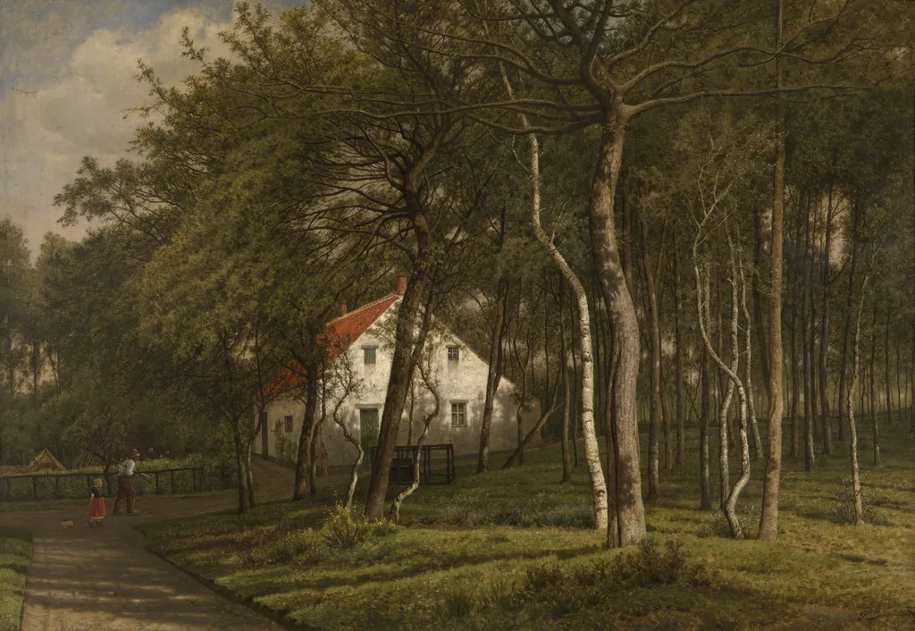 A Forester Cottage in Putte, by Jean Pierre François Lamorinière, oil, 1898