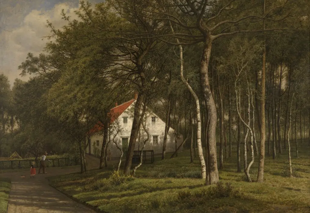 A Forester Cottage in Putte, by Jean Pierre François Lamorinière, oil, 1898