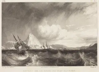 Entree de la rade de Rio-Janeiro, by Richard Parkes Bonington, ink, 1827