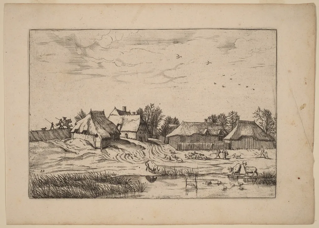 Farms, by Lucas van Doetechum, ink