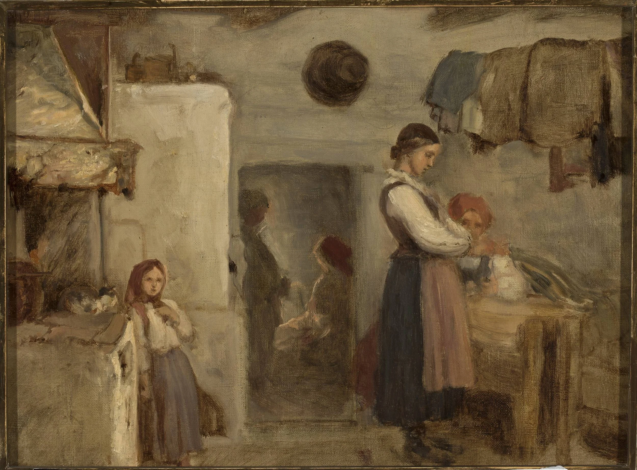 Peasant cottage interior, detail