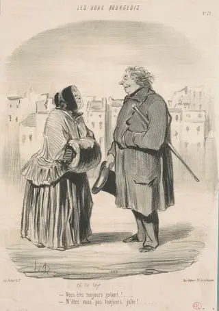 Vous êtes toujours galant! ..., by Honoré Daumier, ink, 1847