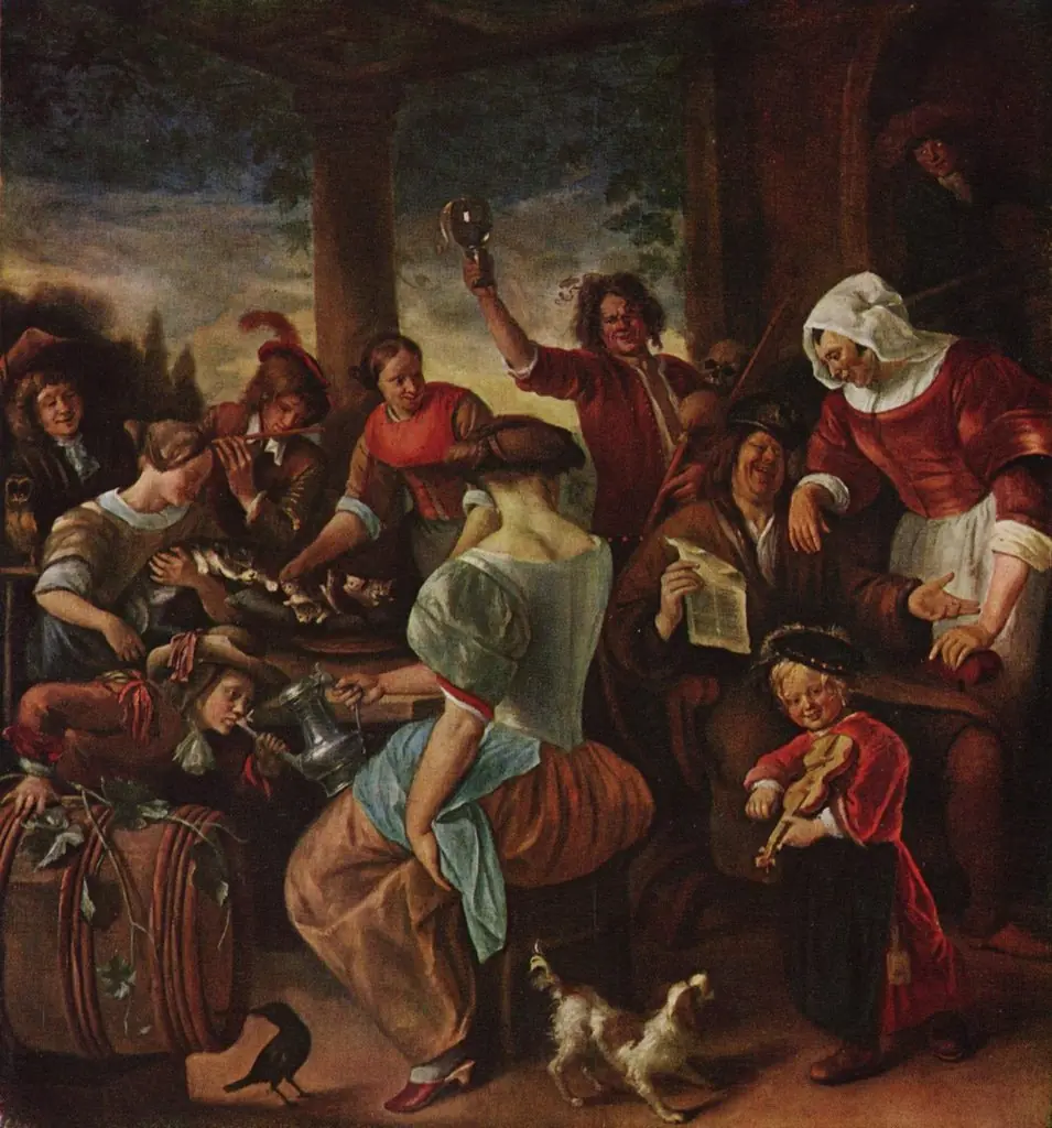 The Merry Family with Cats, by Jan Steen, oil, 1660