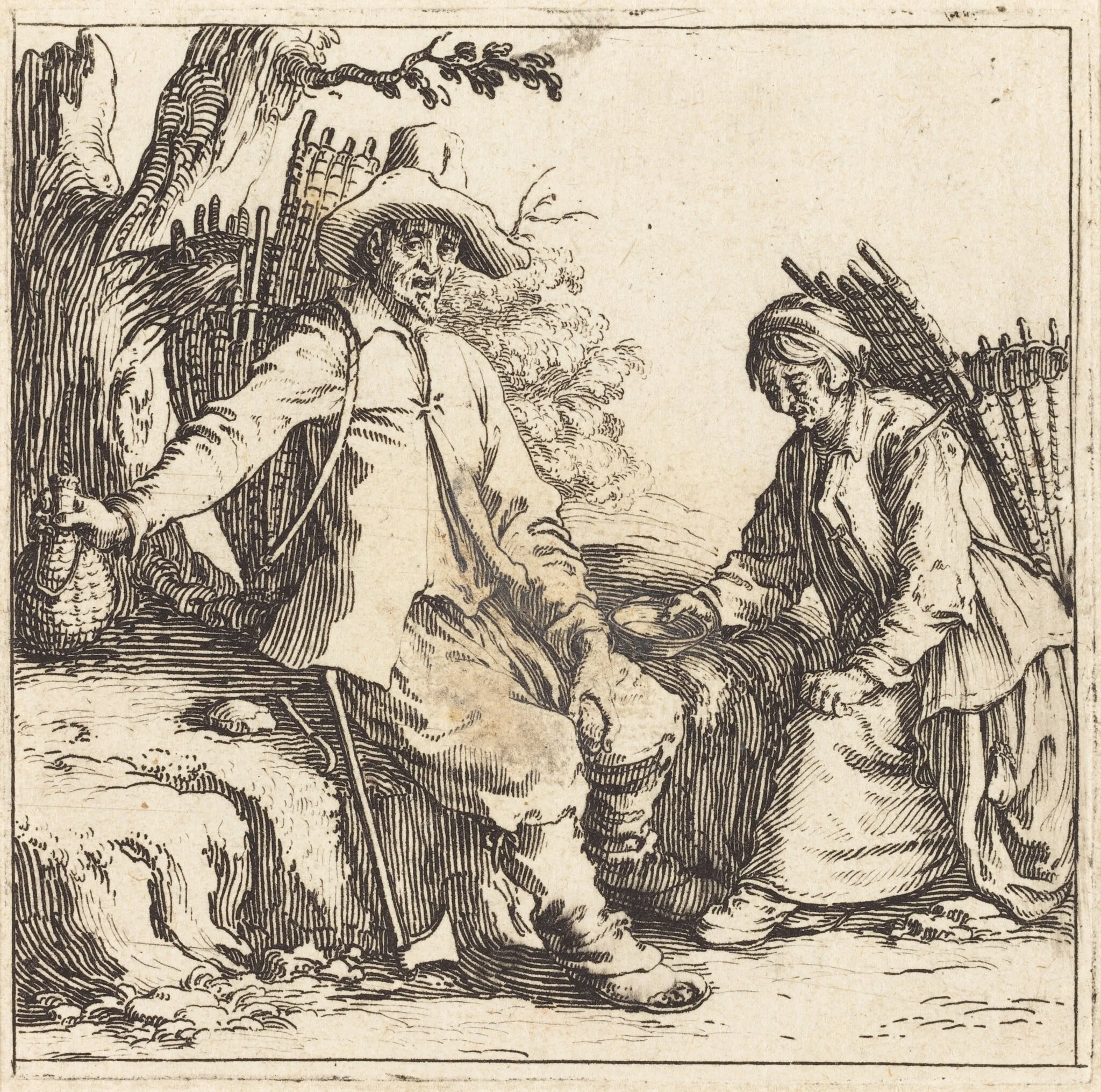 Peasant Couple at Rest, detail