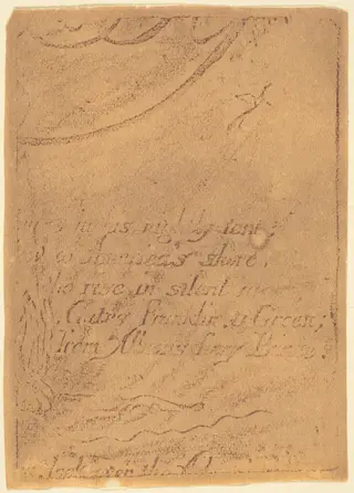 Restrike from fragment of cancelled plate for "A Prophecy", by William Blake, ink, 1793