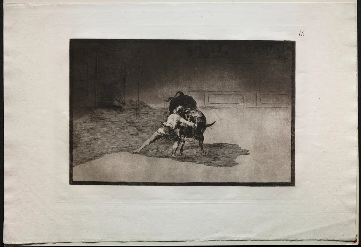 Bullfights: The Famous Martincho Places the Banderillas Playing the Bull with the Movement of his Body, detail