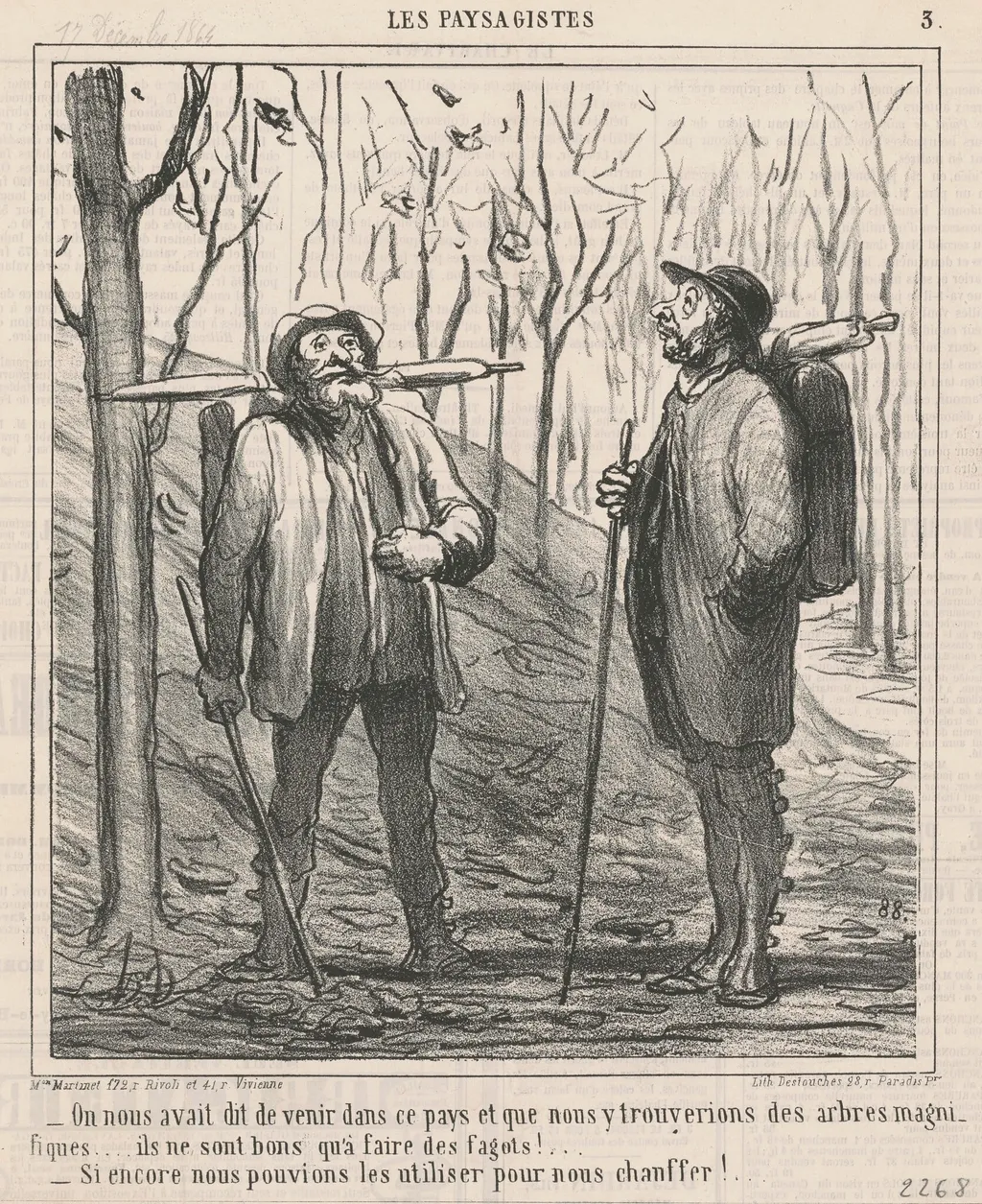 On nous avait dit de venir dans ce pays ..., by Honoré Daumier, ink, 1864