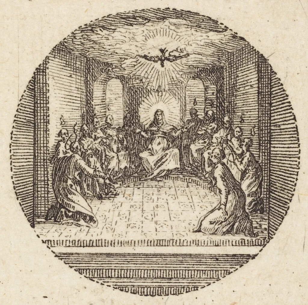 The Descent of the Holy Dove, by Jacques Callot, ink, 1631
