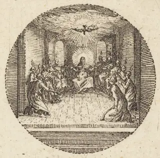 The Descent of the Holy Dove, by Jacques Callot, ink, 1631